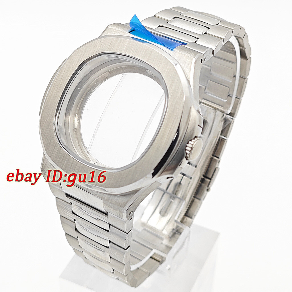 42mm silver watch case stainless ste fit NH35 NH36 ETA2824 PT5000 movement parts