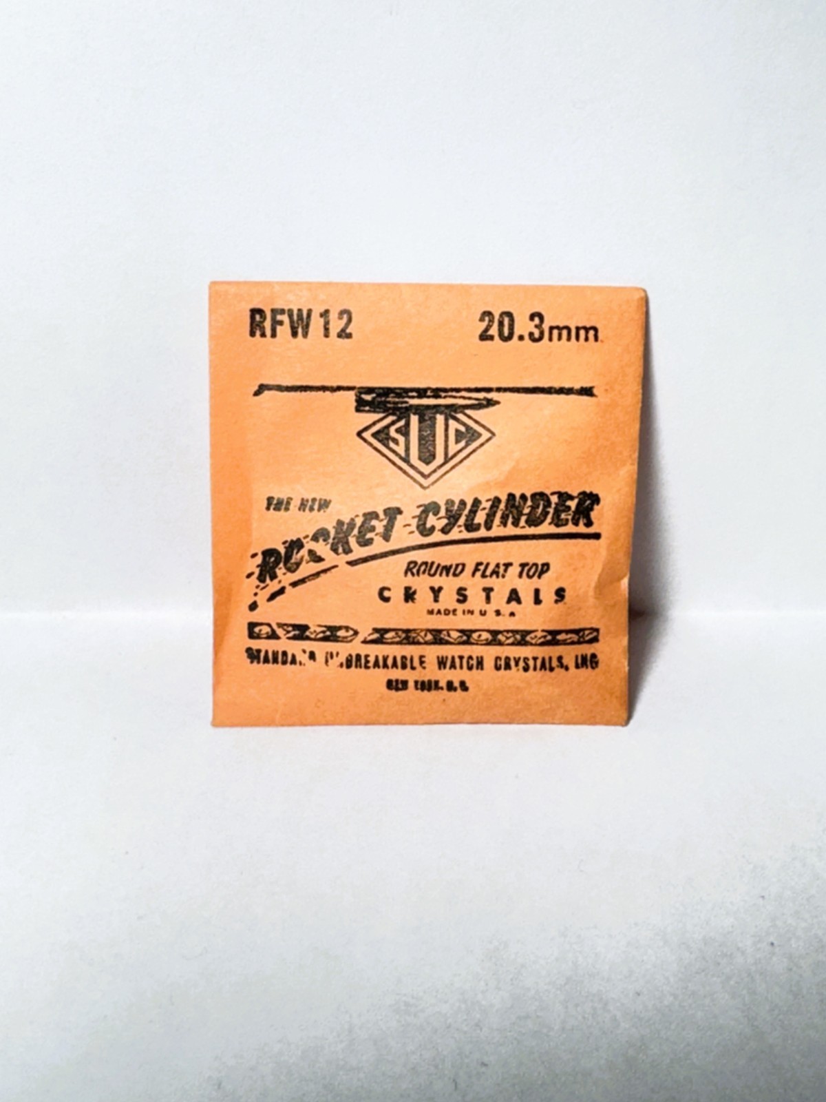 SUC Rocket Cylinder Round Flat Top Watch Crystal RFW12, 20.3mm, NOS