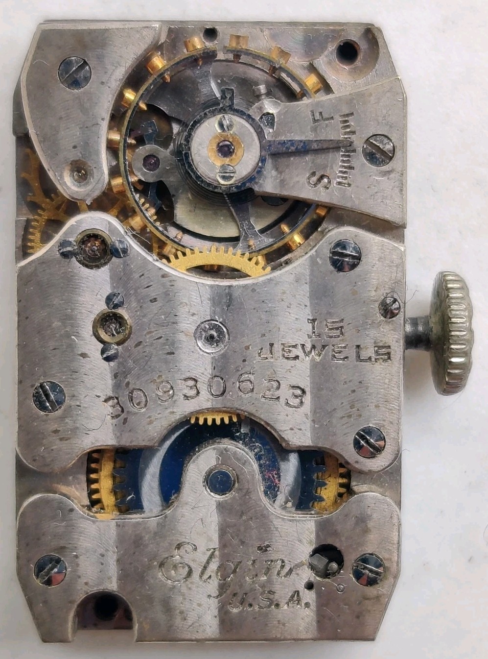 Vintage 1928 Elgin Grade 484 15 Jewel 18/0s Wrist watch movement For Repair