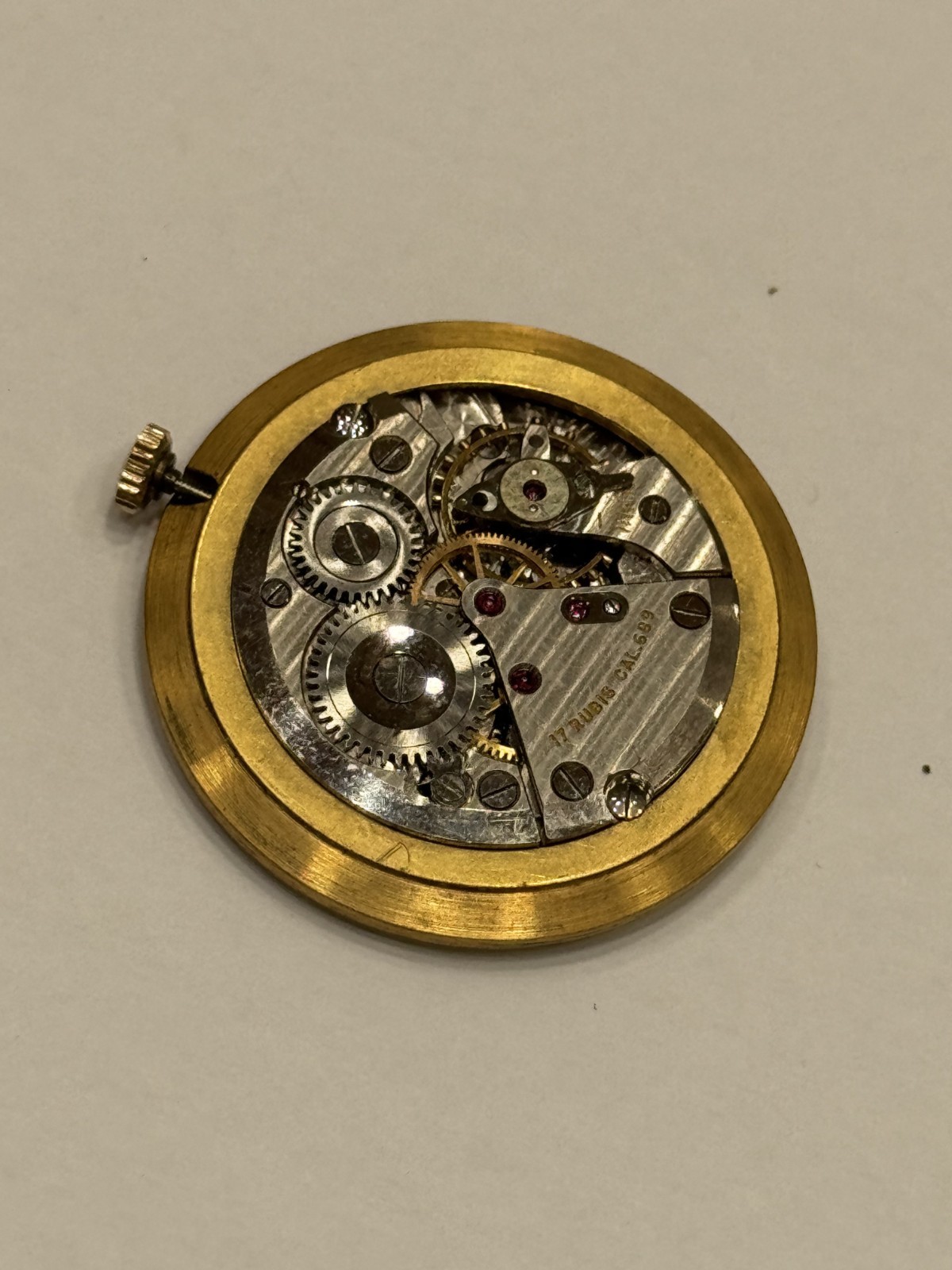 Perseo Movement & Dial Manual Cal.689 Swiss Made 17 Jewels Runing