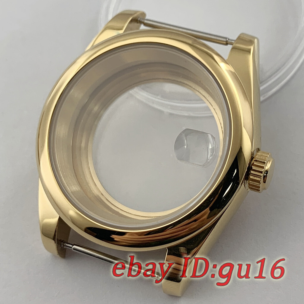 36mm/40mm Gold Sapphire glass watch case Fit NH35 NH36,Miyota 8215 ETA2824/2836