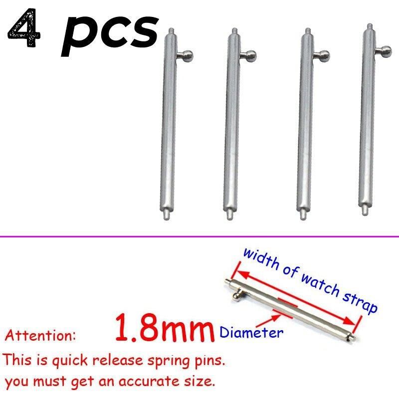 Stainless Steel Pin 14-21 22 24mm Quick Release Spring Bar Pins Watchband Parts