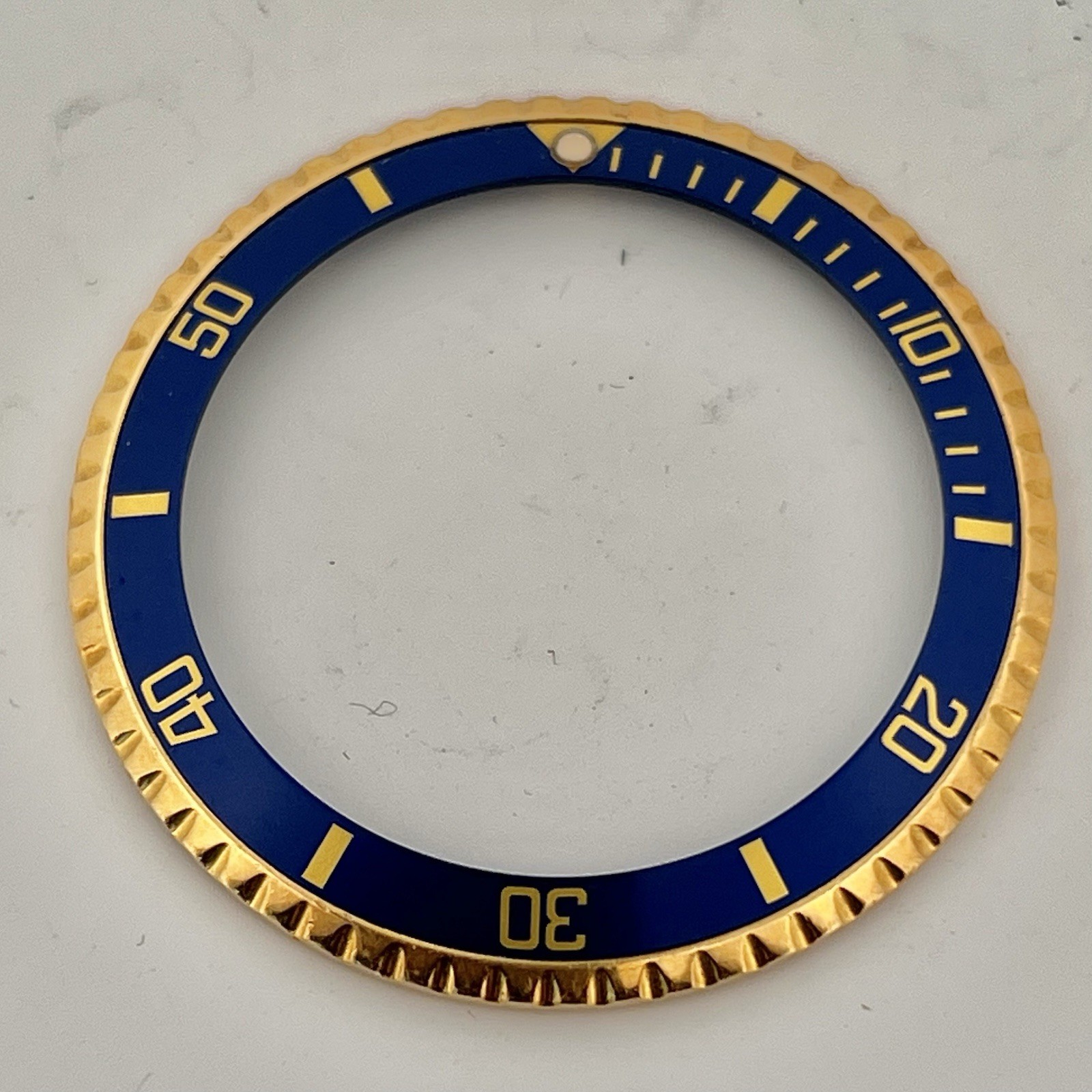 NOS Factory Original Rolex 18K YG Bezel & Blue Tritium Insert Submariner 1680