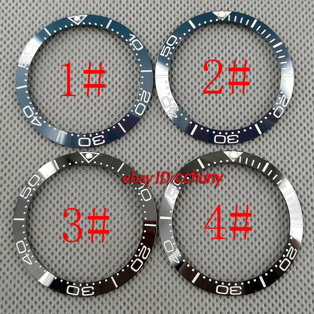 38mm black blue ceramic bezel insert luminous for 40mm watch P918