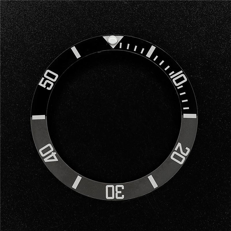 38mm GMT SUB Style Sloping Black Gray Bezel Insert for SKX007 009 Watch Mods