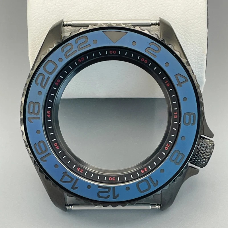 Black SKX007 Case 42mm NH35/36 Flat Sapphire Stainless Steel 22mm