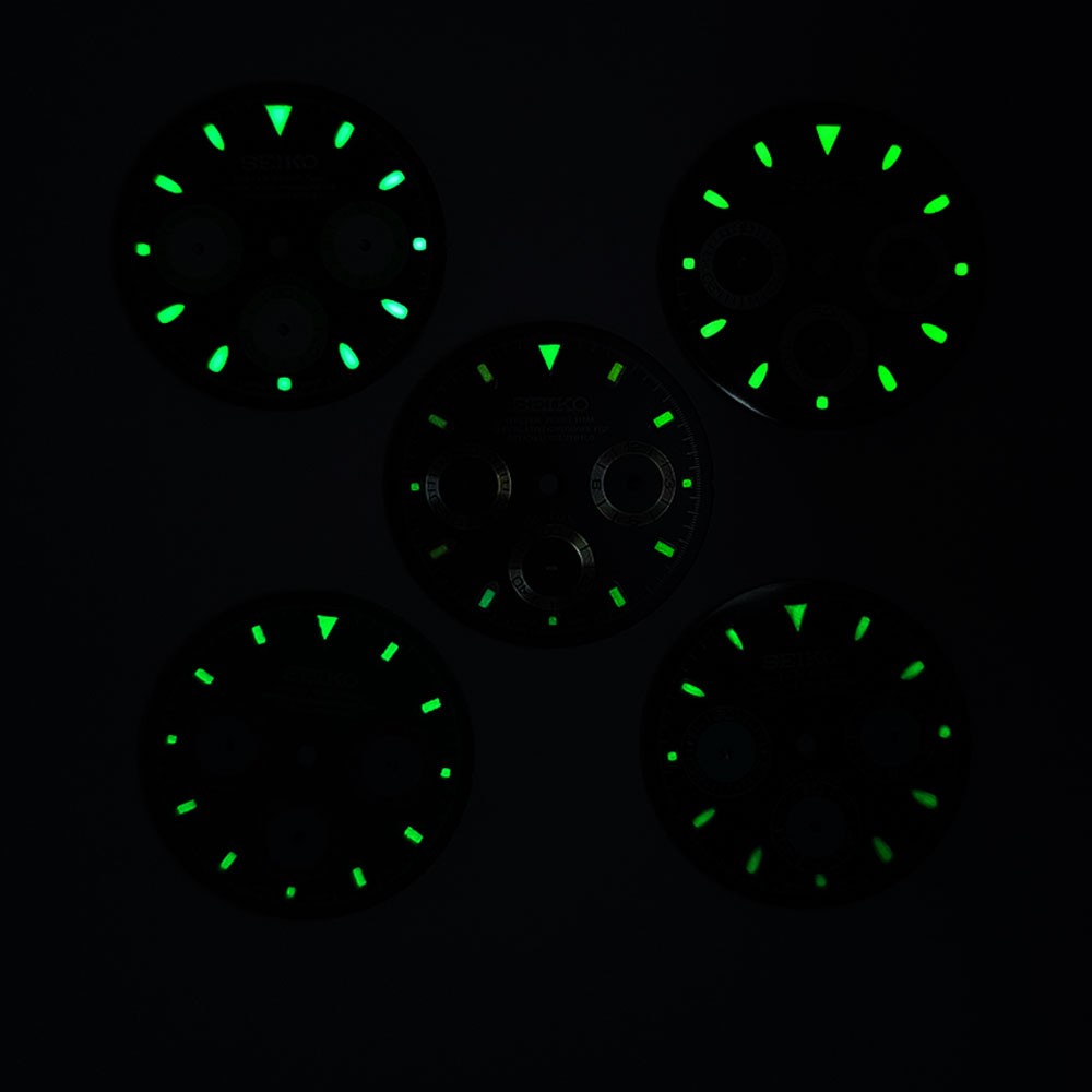 Watch Dial 29.5mm Green Luminous For Seiko VK63 Quartz Meteorite pattern Dials