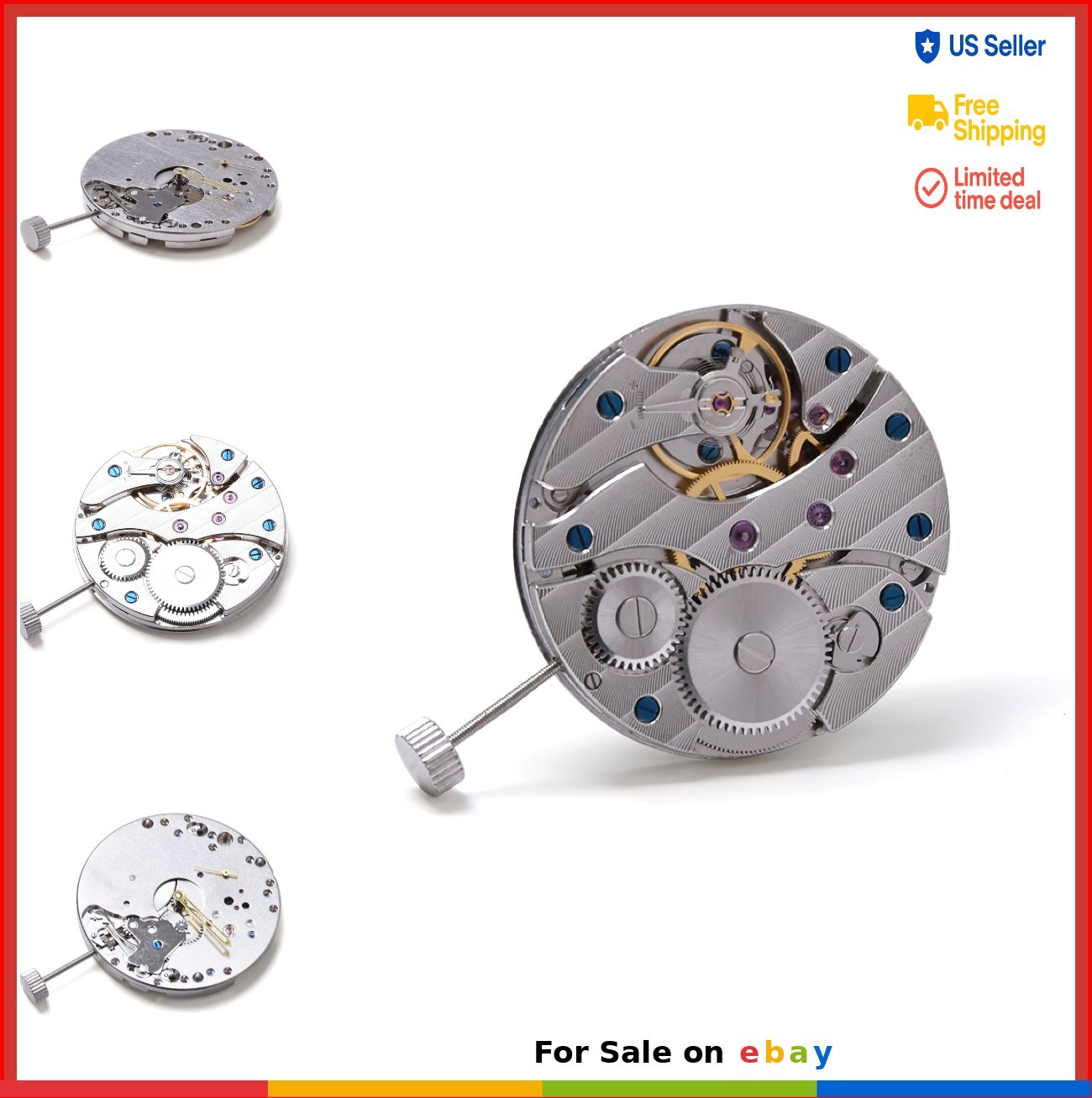 Watch Movement 36.6mm 17 Jewels Mechanical Hand Winding Parts Accessories