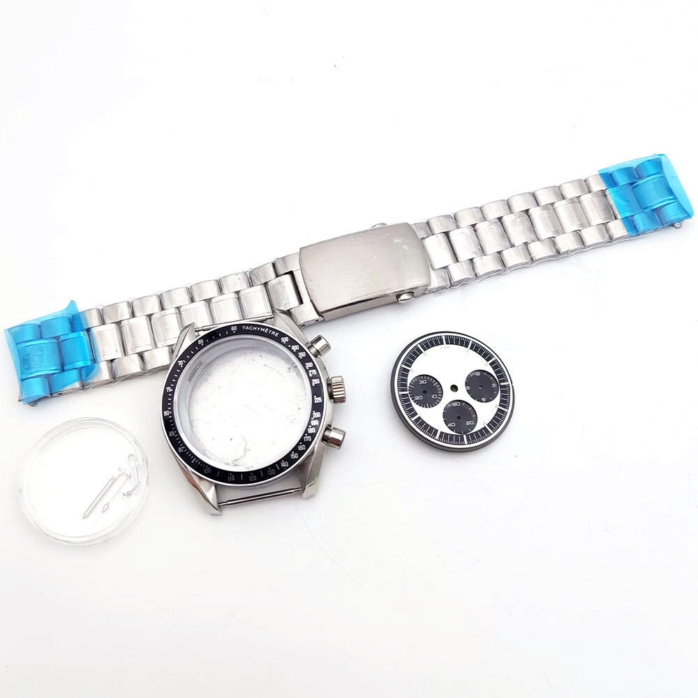 Sport 40mm Chronograph Multifunction Quartz Watch Case Dial Fit VK63 VK64 Movt