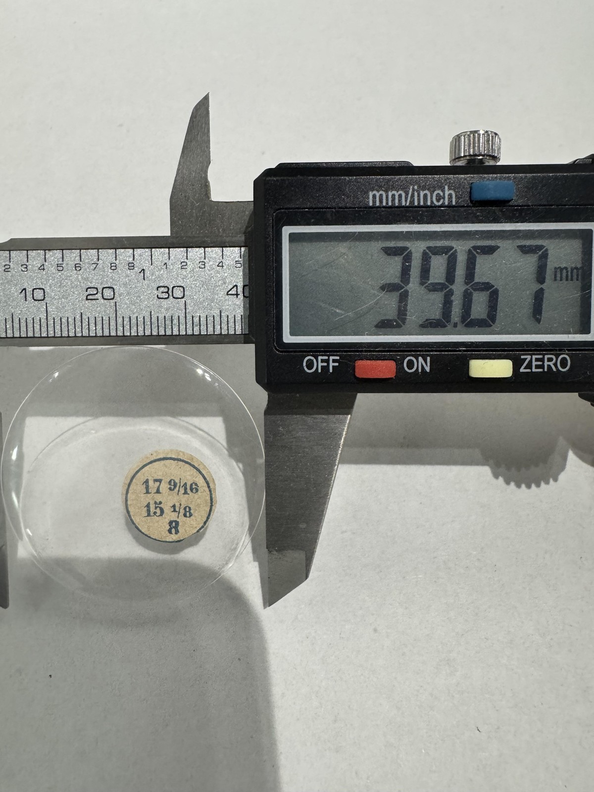 Vintage Unmarked Pocket Watch Glass Crystal 39.67mm 17 9/16 15 1/8 8 Clear