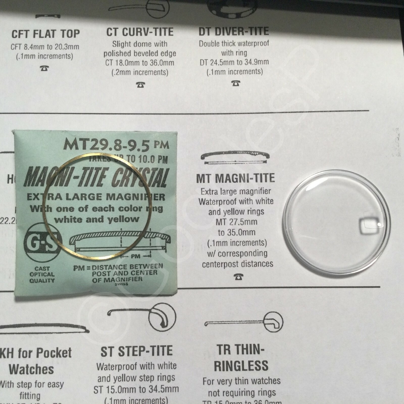 GS Magni-Tite (MT) 27.5-31.9mm Crystal w/XL Magnifier Waterproof Choose Size