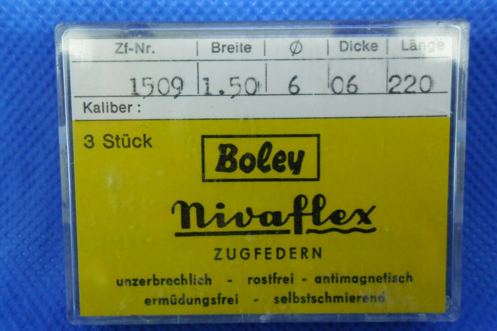 Ressort Barillet Mainspring Aufzugfeder FURKA 1509 NIVAFLEX 1.50X6X06X220 Boley