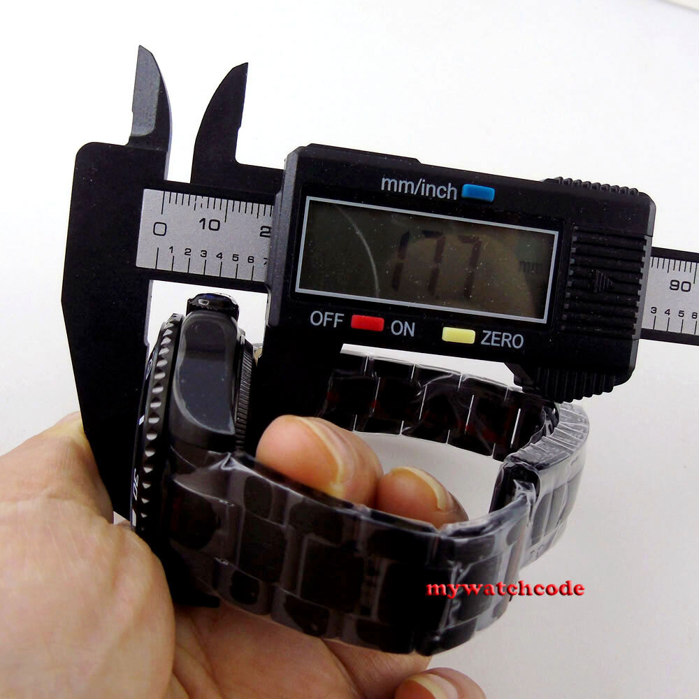 Black PVD 43mm SEA automatic Watch Case Fit 2824 2836 8215 Japan NH35 NH36 NH34