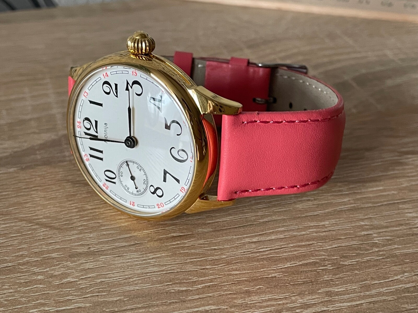MOLNIA 3602 mechanism USSR steel case nitrid titana mans wristwatch