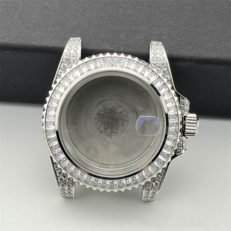 NH35 case 40.5mm rainbow ring diamond case for NH35/36 movement watch accessorie