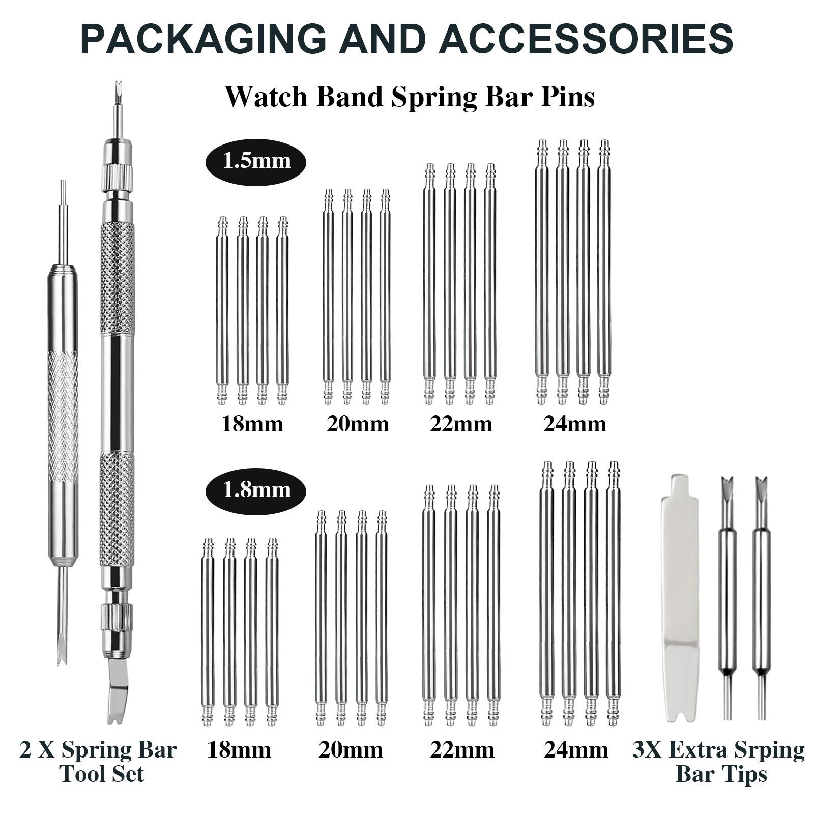 Watch Band Pins Kit -Watch Spring Bar Replacement-Bands Strap Removal Repair …