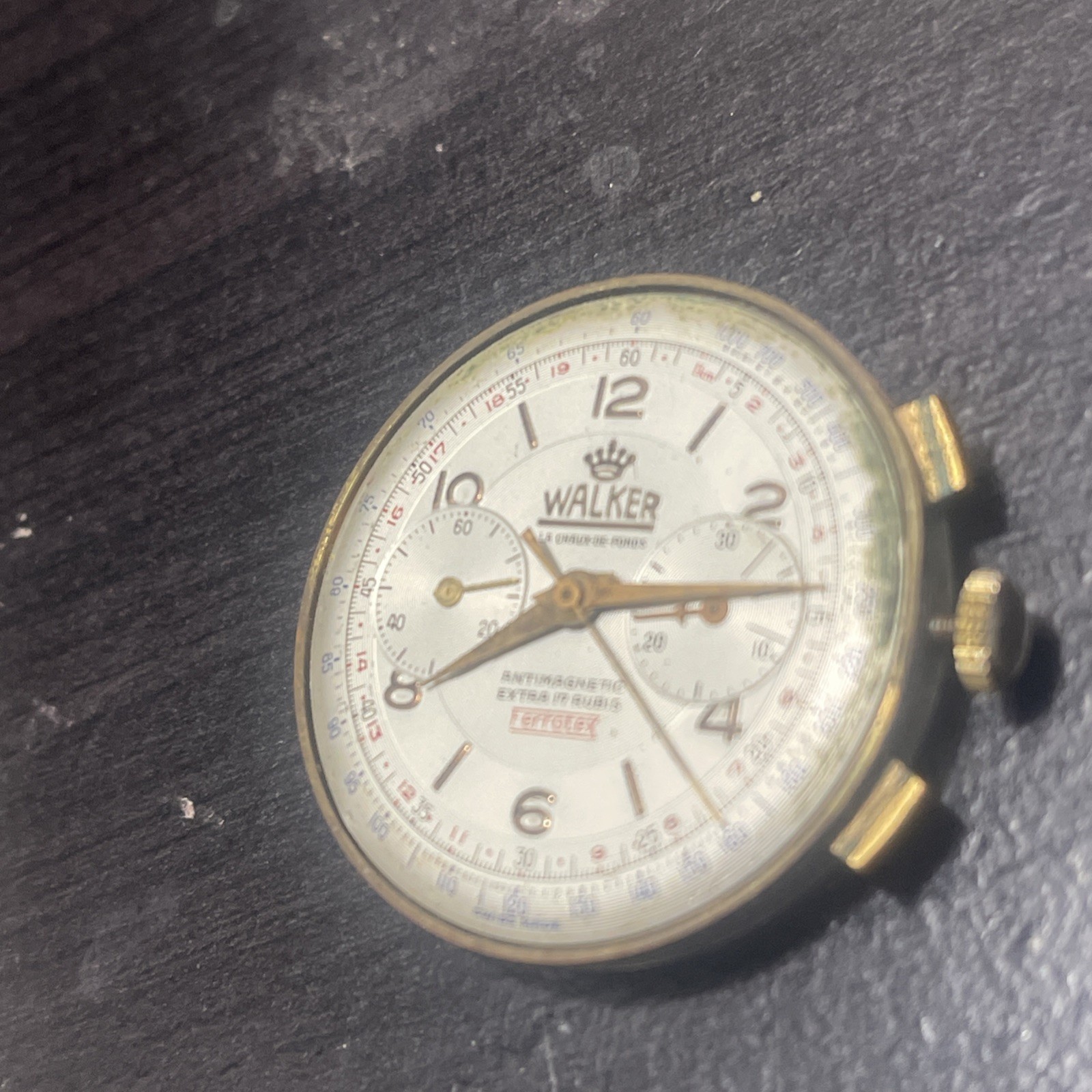 Vintage Chronograph walker ferrotex Movement & Dial Nobiles Swiss M