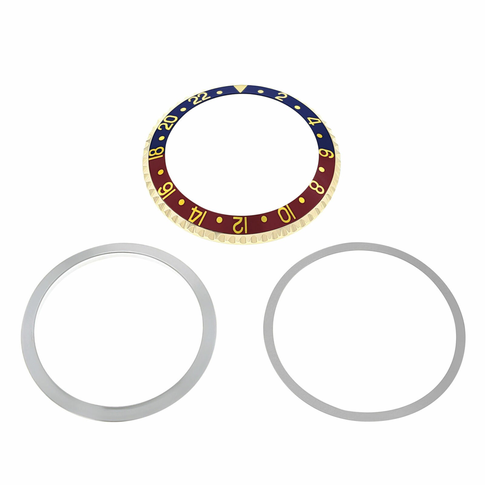 BEZEL & INSERT,RETAINING FOR ROLEX GMT 18K REAL GOLD 1675 16750 16753 16758 PEPS