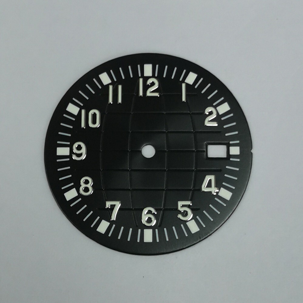 32mm black blue green purple watch dial hand luminous dial fit NH35/36 movement