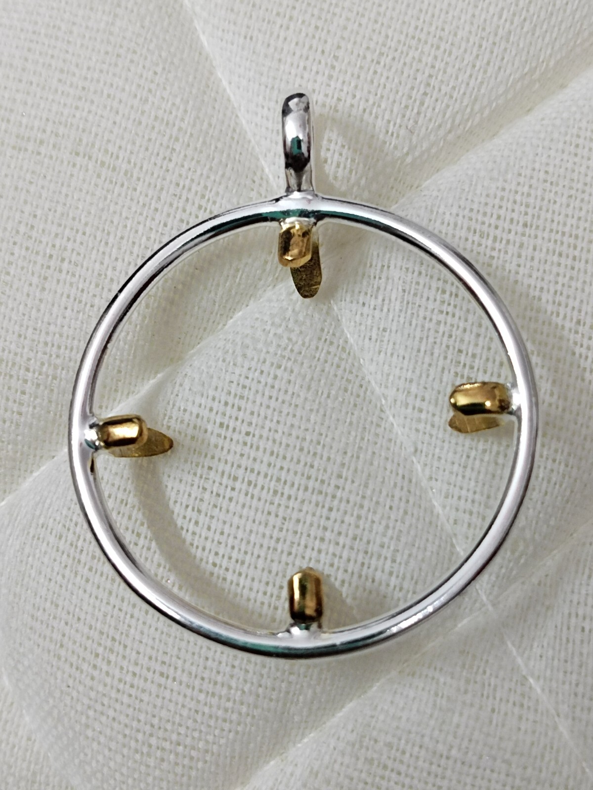 925 Sterling Silver Round Pendant setting prong Blank Bezel Holder Coin