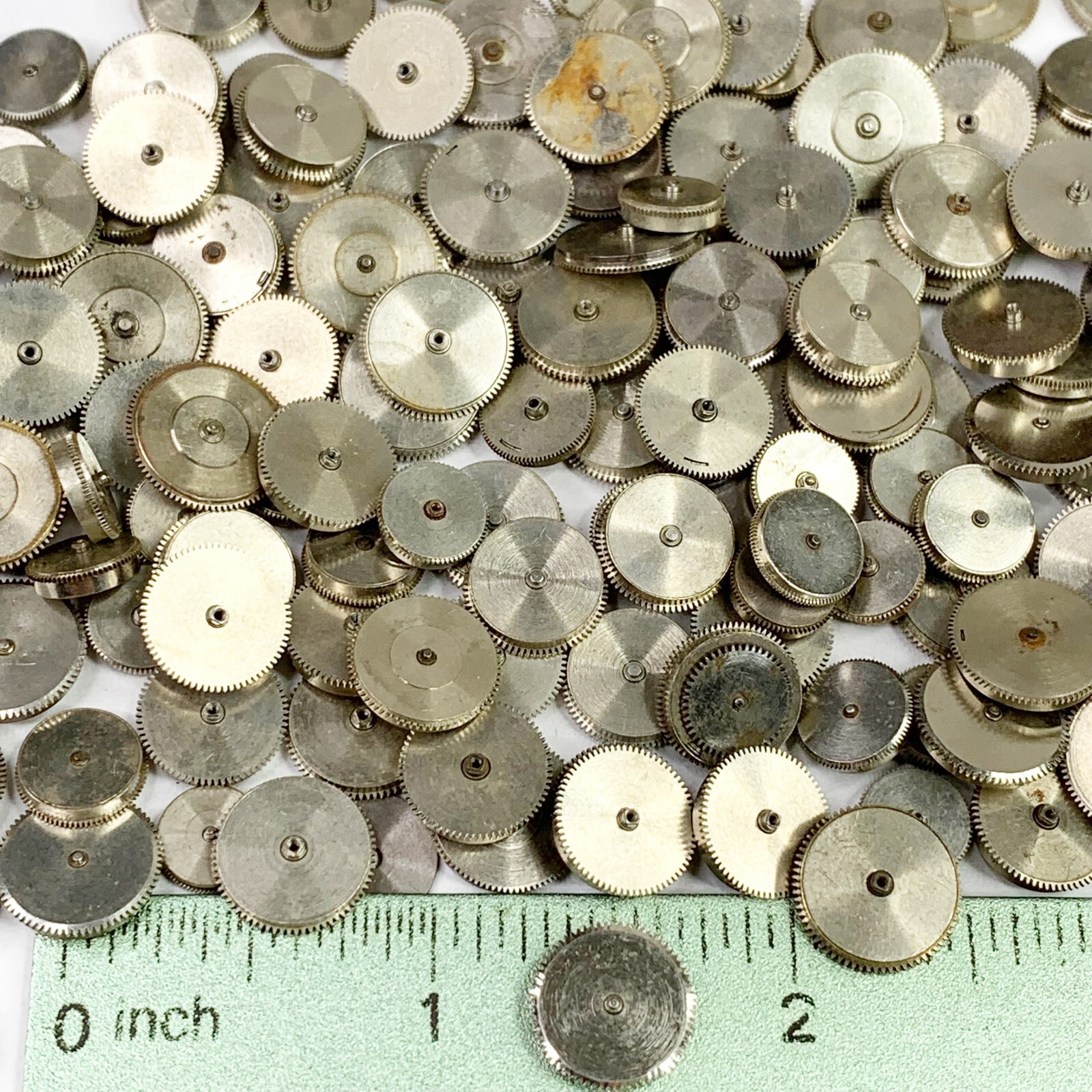 50 Watch Mainspring Barrels Steampunk Part Gears Watchmaker Lot Repair Wrist Vtg
