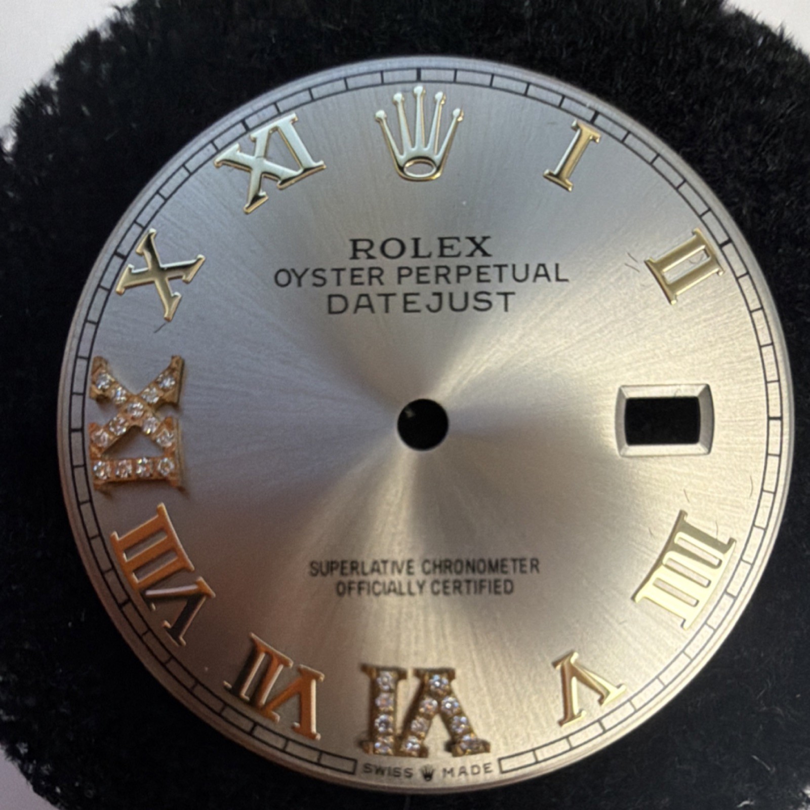 Rolex Custom Silver Diamond Dial w/ Roman Numerals for Rolex 36mm 126233
