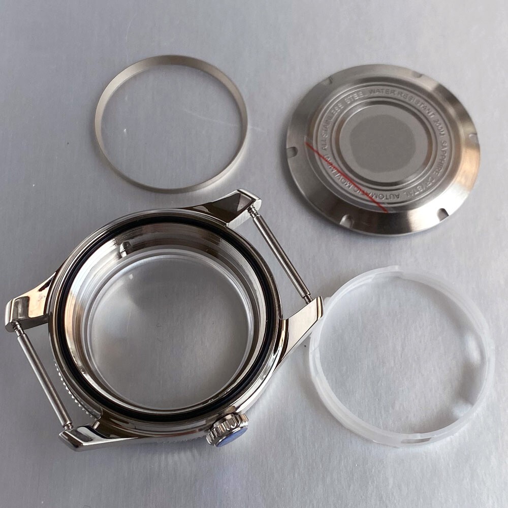 20ATM Diver Sapphire Crystal Glass NH34 Watch Case Dial Set For NH34 NH34A Move