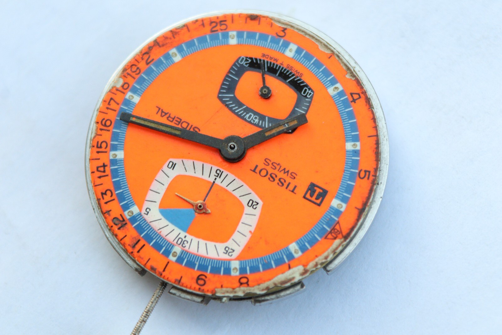 VINTAGE TISSOT SIDERAL CHRONOGRAPH WATCH DIAL MOVEMENT WORKING CAL 872 LEMANIA