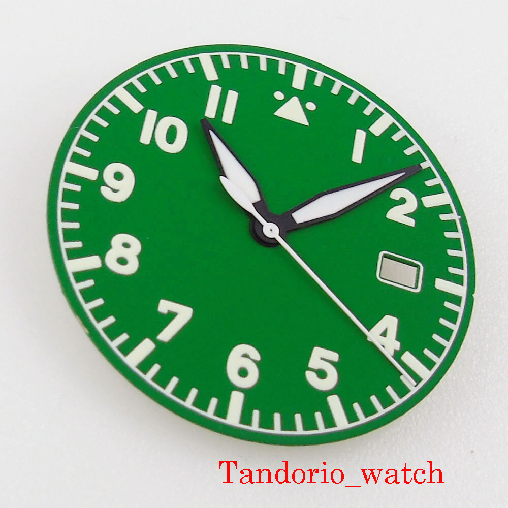 33.6mm Luminous Watch Dial Hands Watch Parts With Date Window For NH35 Movement