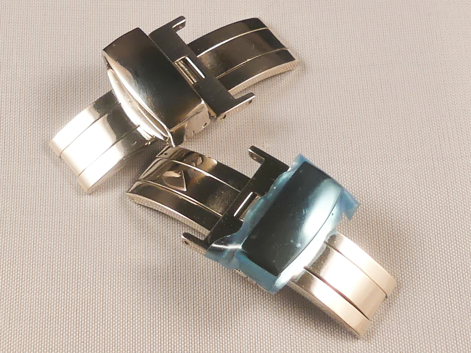 14mm Polished Stainless Steel BUTTERFLY Deployant Clasp Buckle