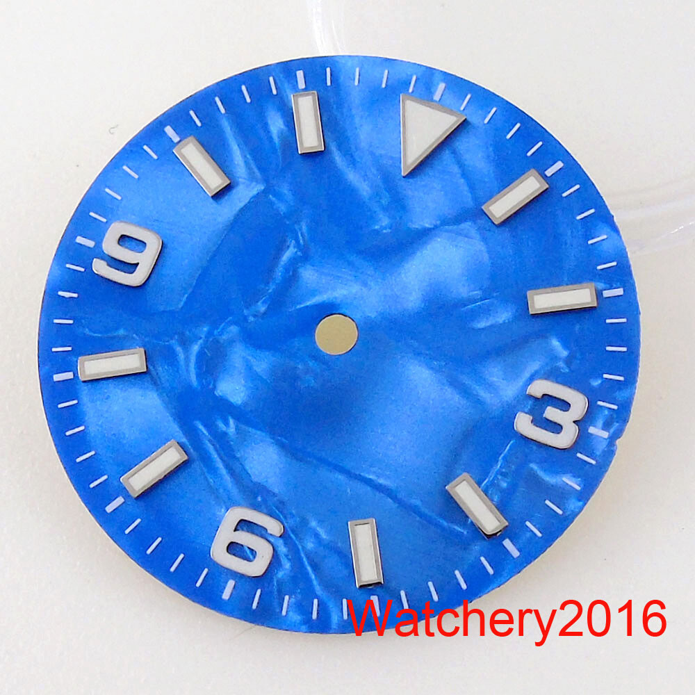 29mm Bliger Sterile Watch Dial Face Hands Green Black Yellow White Luminous Mark