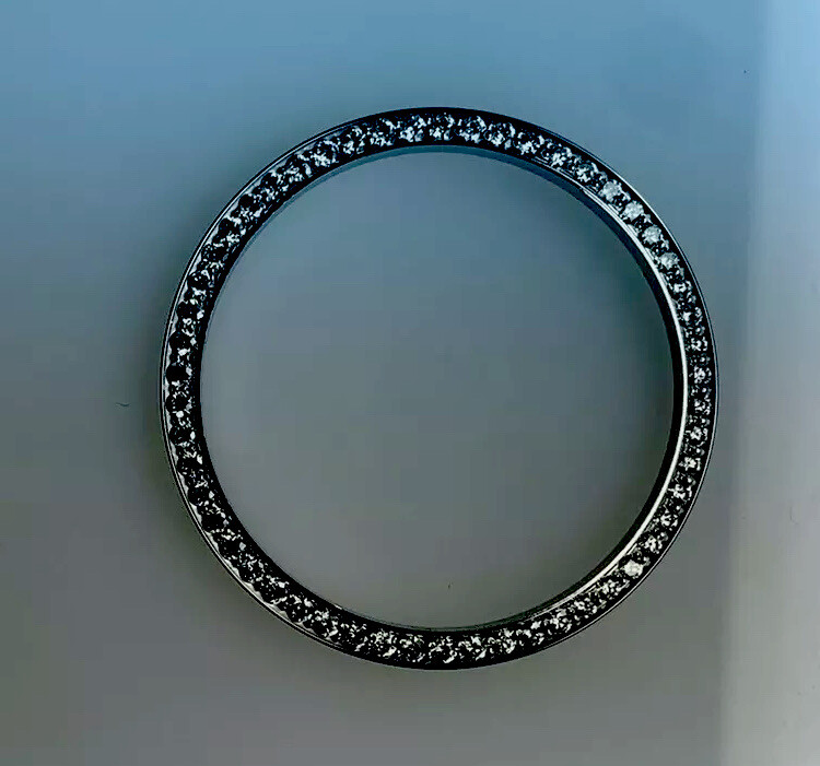 CUSTOM 1.30 Ct DIAMOND BEZEL FOR 31MM MID SIZE ROLEX SET IN STAINLESS STEEL