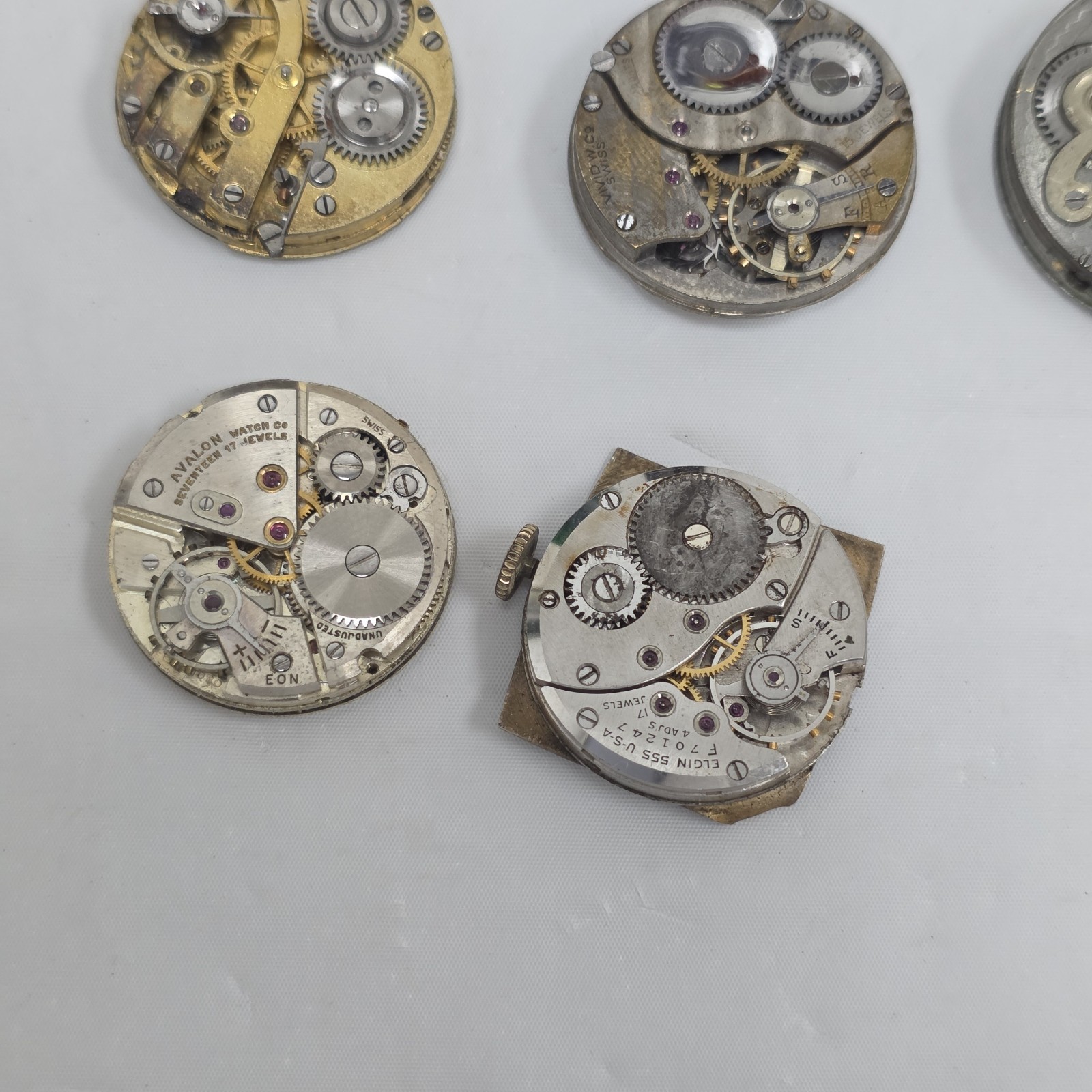 Lot Watch Movement Parts Elgin Avalon Vivid Waltham Variety Mechanical AS-IS