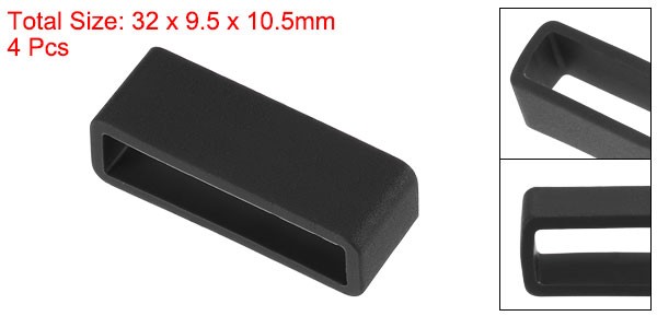 Watch Band Strap Loops Silicone for 28mm Width Watch Band, Black 4 Pcs