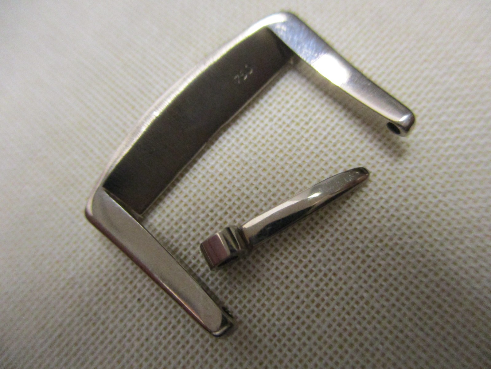 Rare Polished 18k 750 White Gold Buckle for 16mm Watch Strap Buckle-End Straps