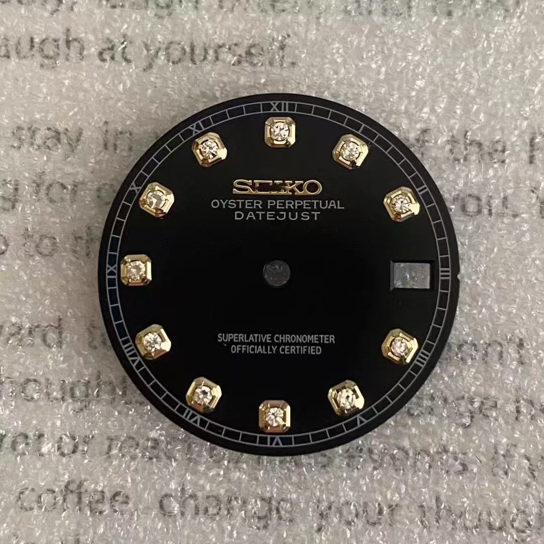 28.5mm Sun Pattern Diamond Surface Watch Dial No Luminous for Nh35/nh36 Movement