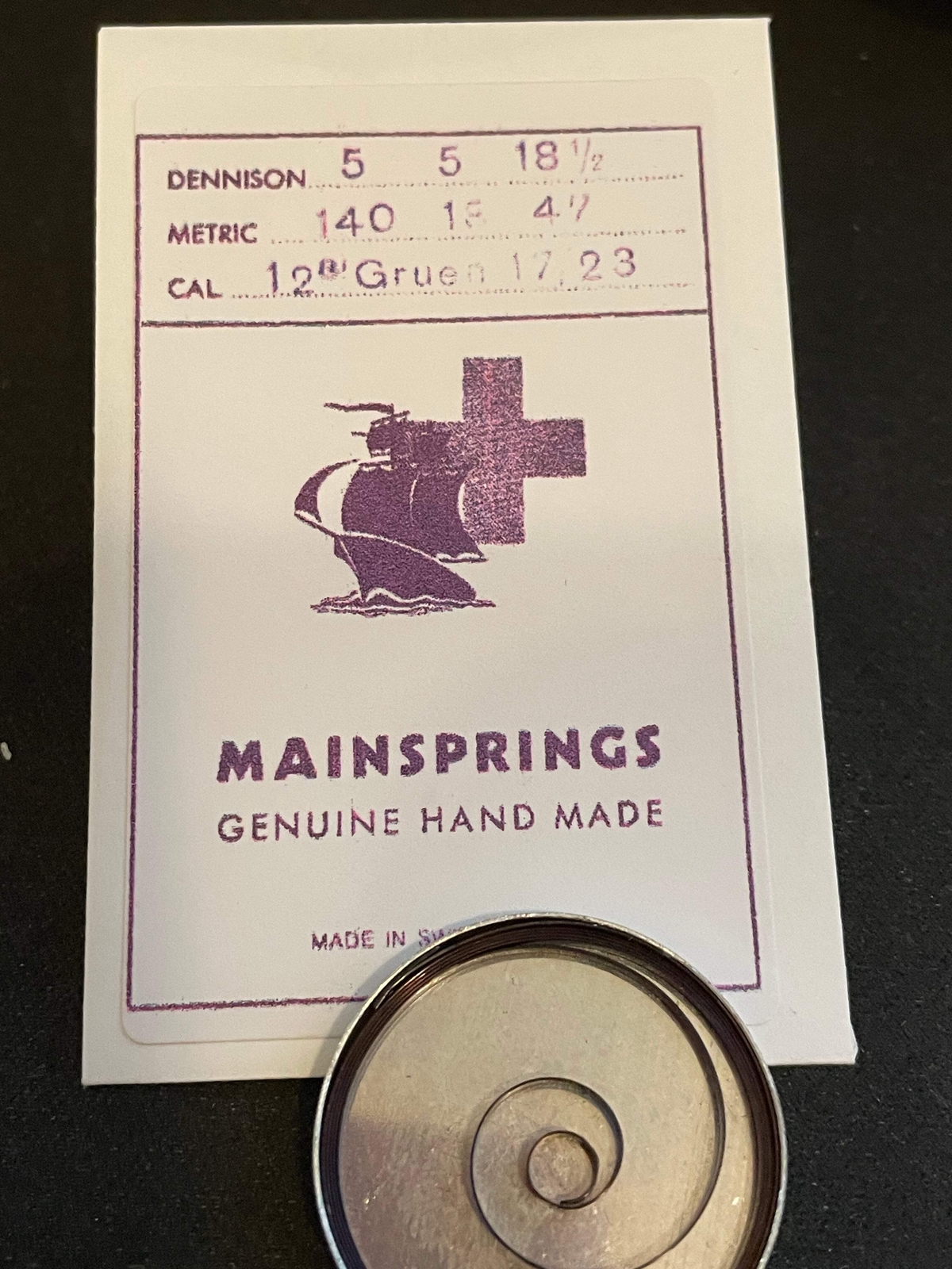Imported SWISS Mainspring for 17 ligne Gruen Pocket Watch – Steel
