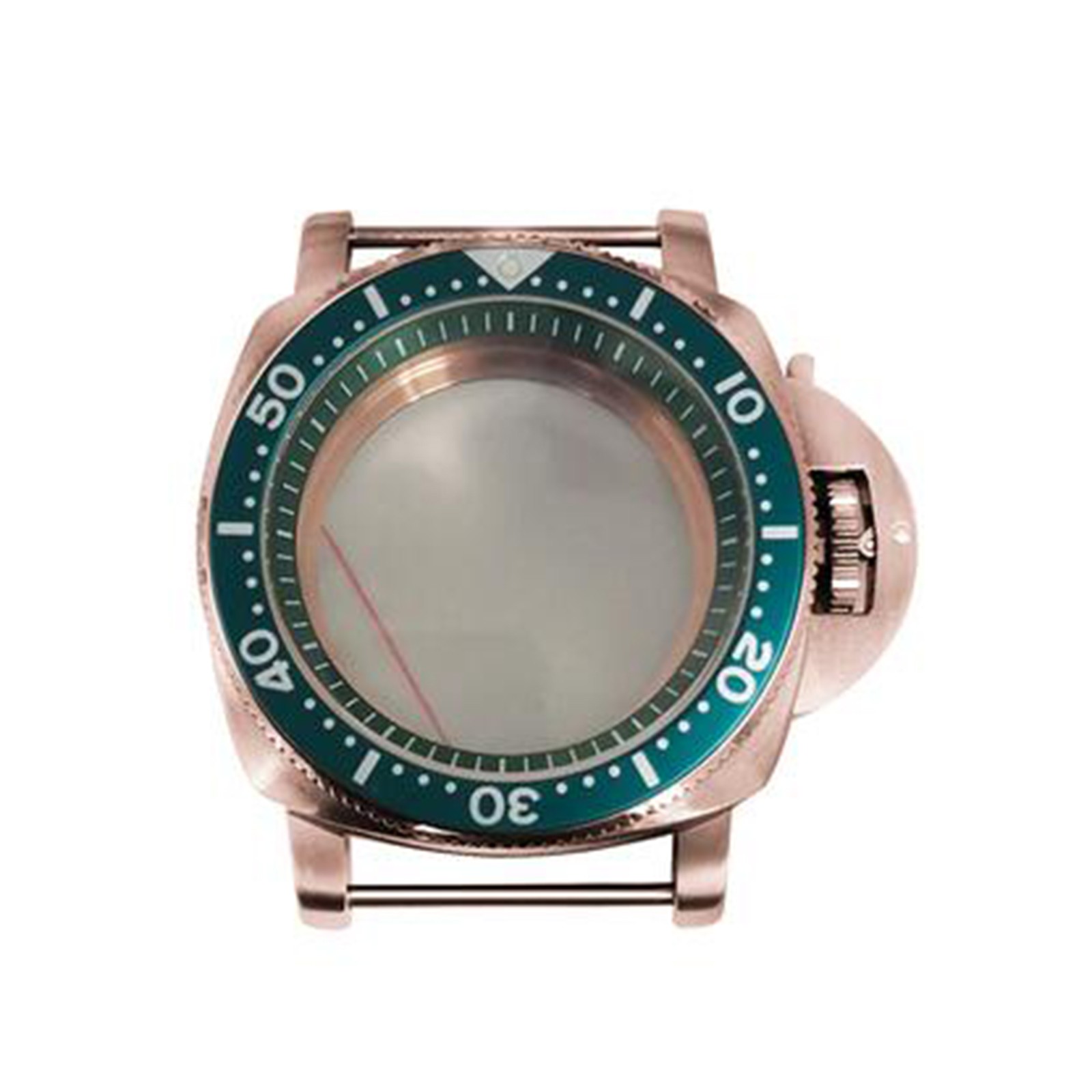 42MM Stainless Steel Watch Case Bezel Green Inner Shadow for NH35/36 Movement