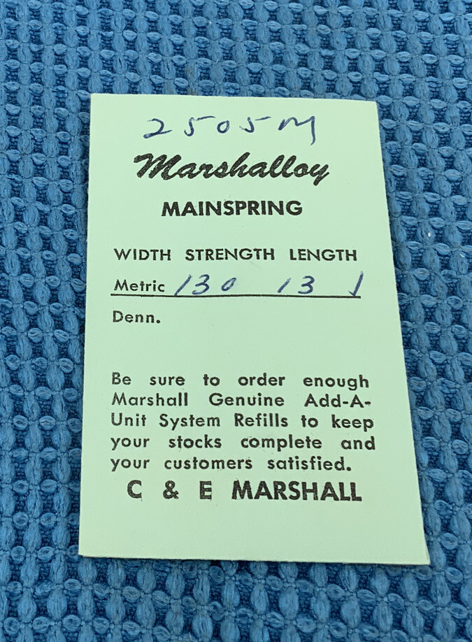 Marshalloy 2505M mainspring bridle (130 X 13 X 1) NOS (WA95-END) R