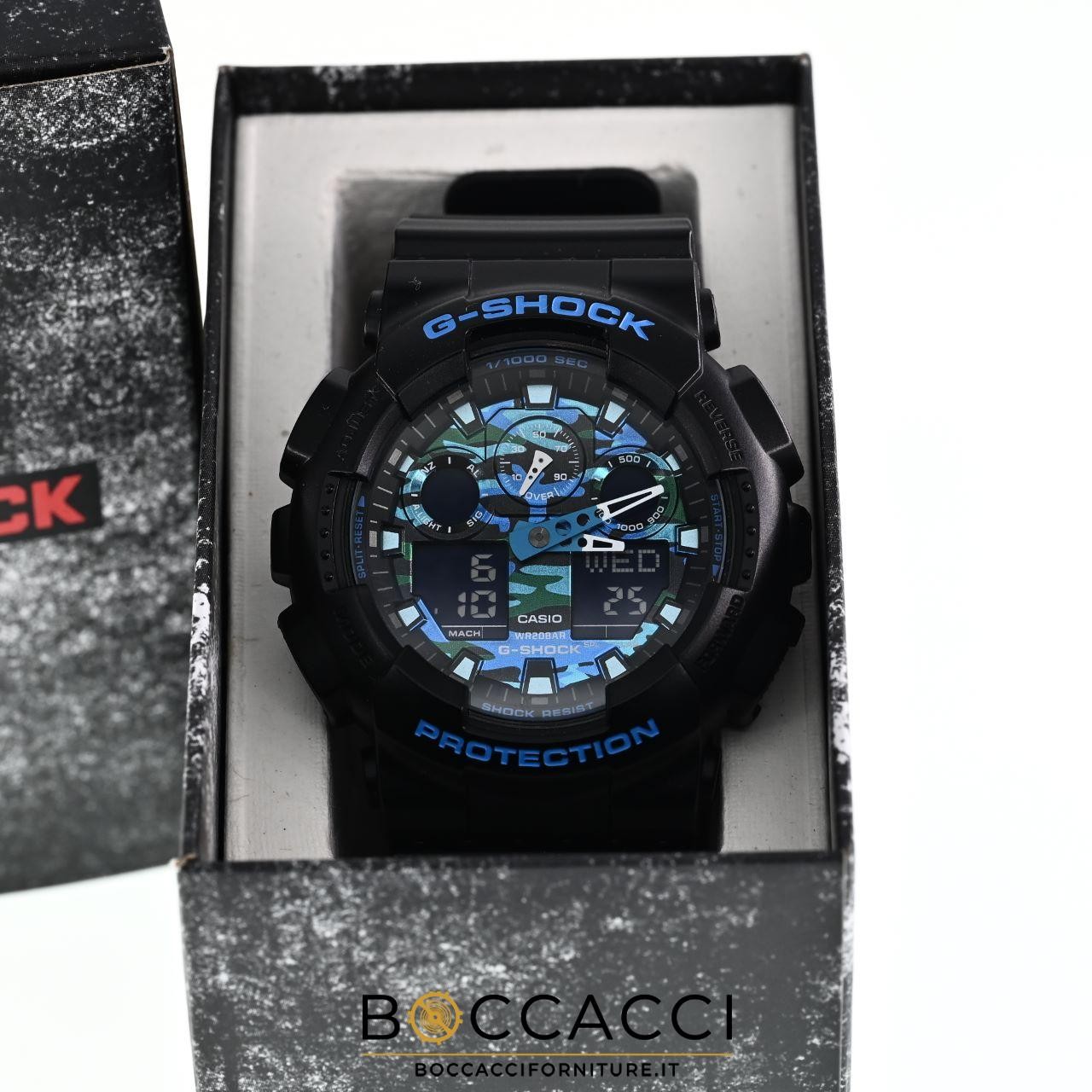 CASIO G-Shock Ga-100cb-1adr Black, Camouflage Dial Blue&Green Analog Digital …