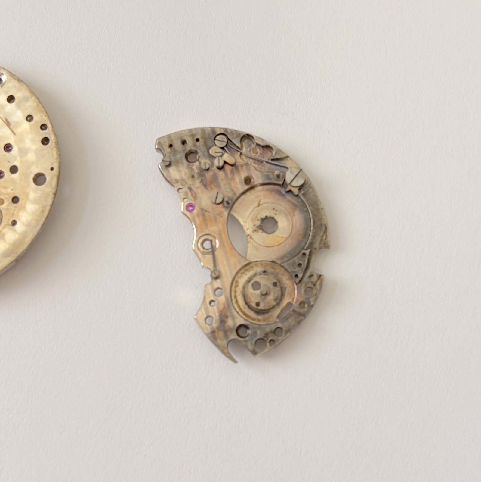 Angelus Cal 215 Chronograph Watch Movement Part Balance Fork Dial Hands Sub