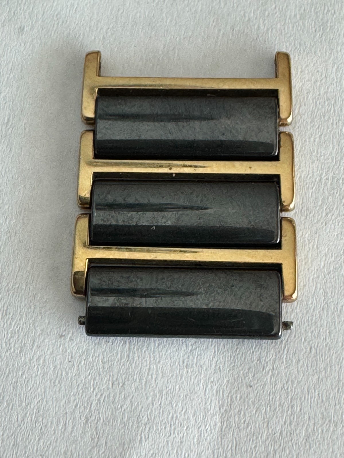 20MM RADO BLACK CERAMIC & GOLD TRIPLE LINKS FOR 160.0243.3N WRISTWATCH & OTHERS