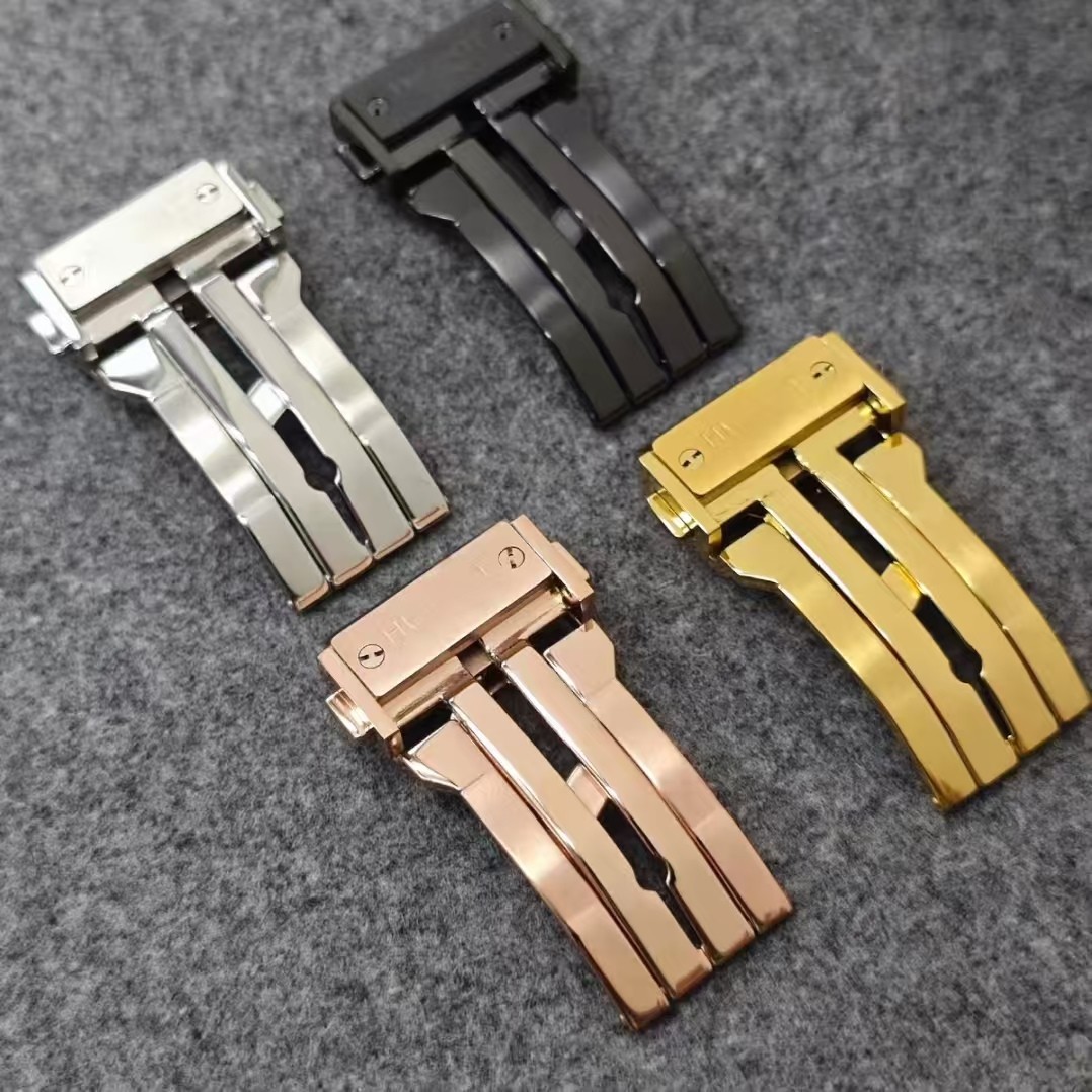 18 20 22 24mm Silver Black Gold Stainless Steel Buckle Clasp Fit HB Big Bang