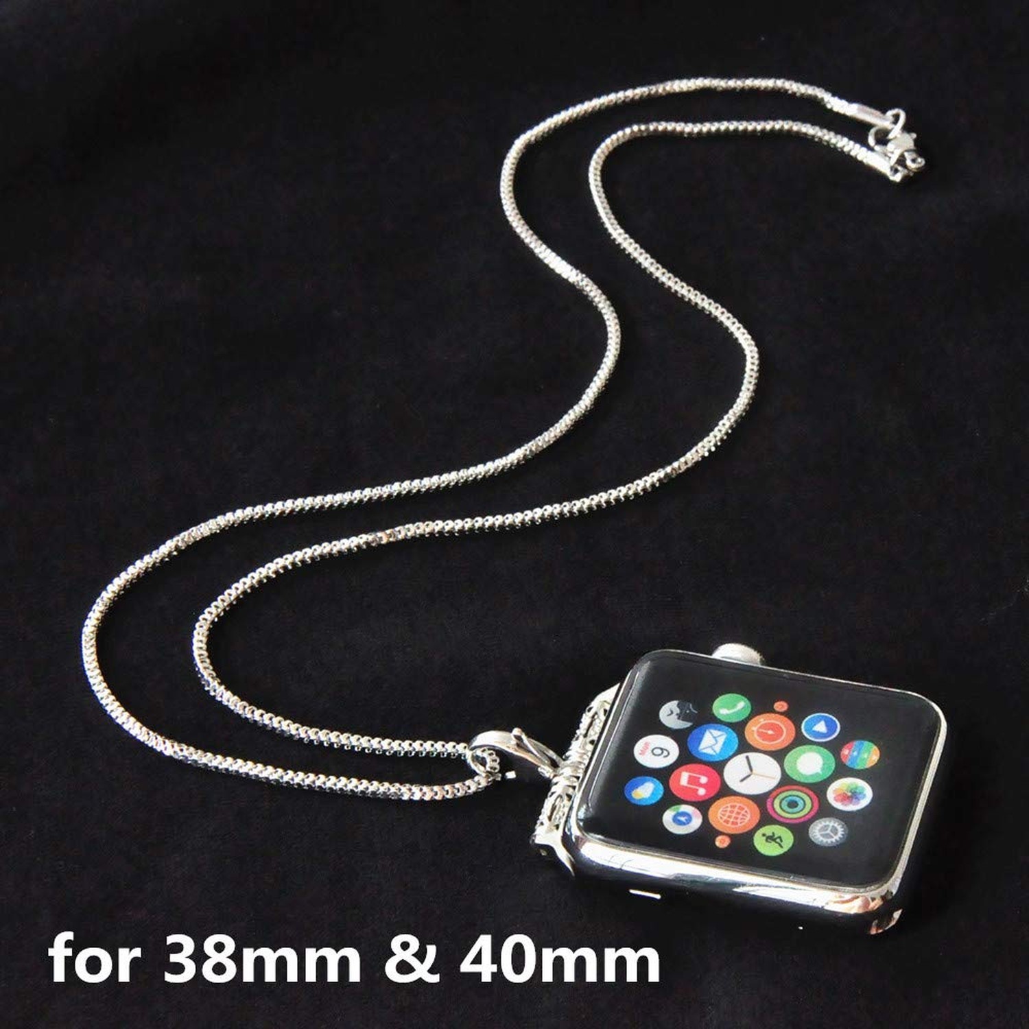 Stainless Steel Chain Necklace Smartwatch Band 38mm Series 3 2 1 / 40mm Serie…