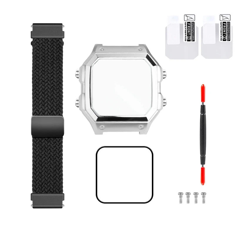 All Metal Watch Case for Ca.sio AE1200 3299 Silver Glass Waterproof Ring Genuine