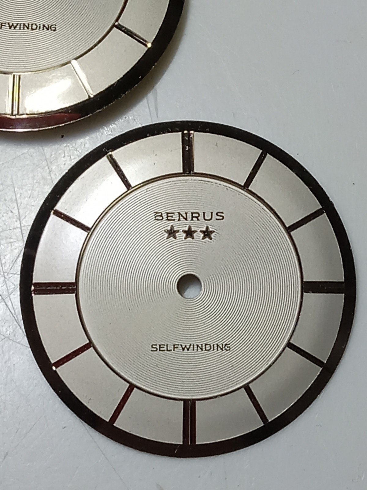 ( LOT OF 3 ) BENRUS 3 STAR SELF WINDING WATCH DIAL NOS / PART 28.3 MM