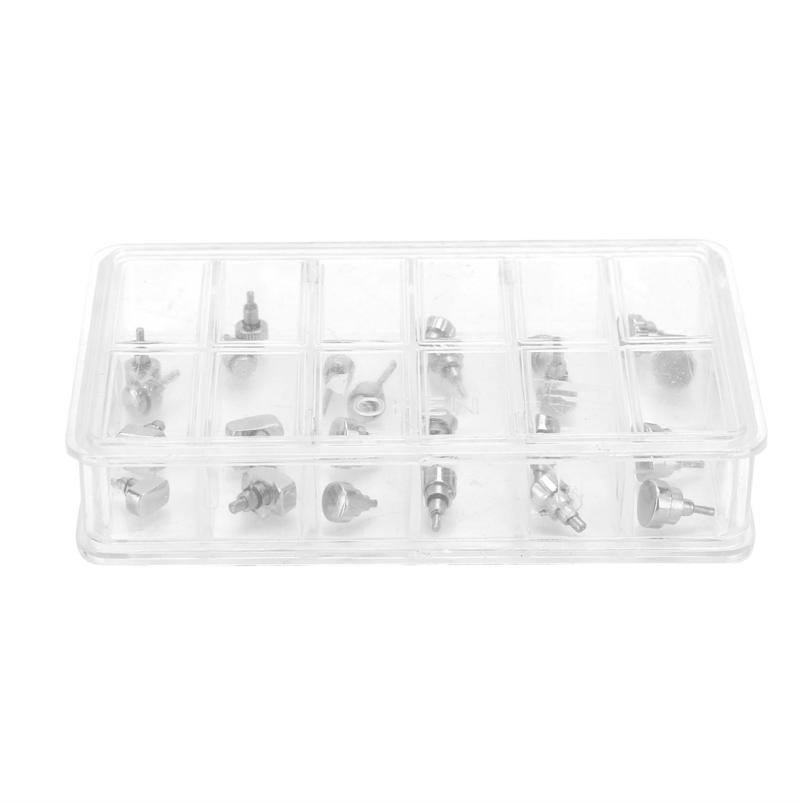 24Pcs Stainless Steel Watch Push Press Button Assortment Watchmaker Repair Kit E