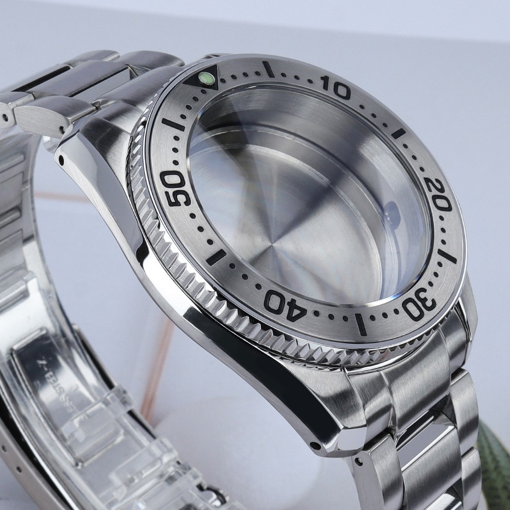 Steel Bezel 42mm Watch Cases Wristband 62MAS Mod Solid Back For Seiko NH35 NH38