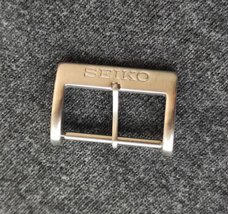 16mm 18mm 20mm Genuine SEIKO silver brushed finish buckle with pin clasp