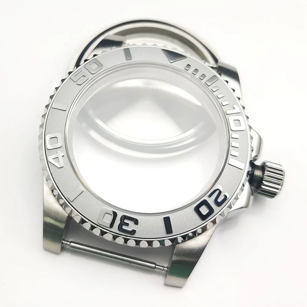 40mm Steel Watch Case Sapphire Glass For Nh35 Nh36 4R36 4R35 Movement